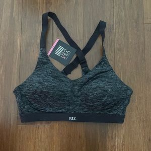 Victoria’s Secret Sports Bra - Wireless Heathered Grey and Black 34B NWT